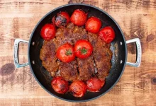 طرز تهیه کباب تابهای ترش مجلسی با رب انار و گردو 11 طرز تهیه کباب تابه ای ترش