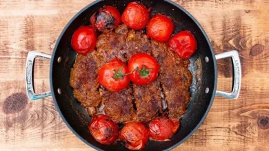 طرز تهیه کباب تابهای ترش مجلسی با رب انار و گردو 7 طرز تهیه کباب تابه ای ترش