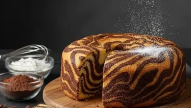 طرز تهیه کیک زبرا با طرح حرفه‌ای (راز دو رنگ شدن کیک)